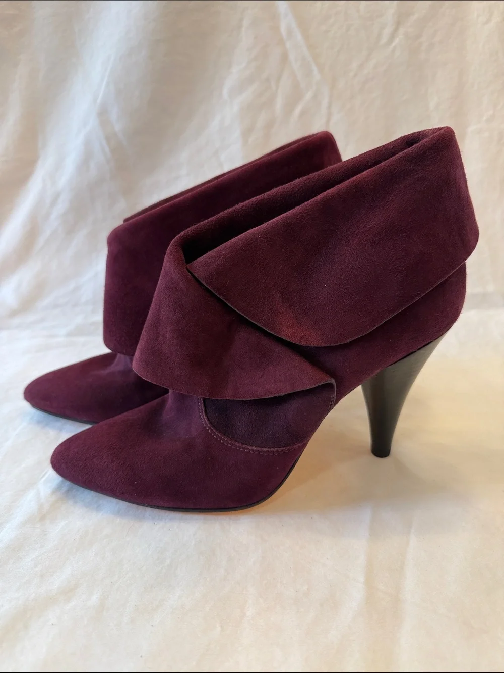 Via Spiga Women's Fold-Over Ankle Boots in Burgundy